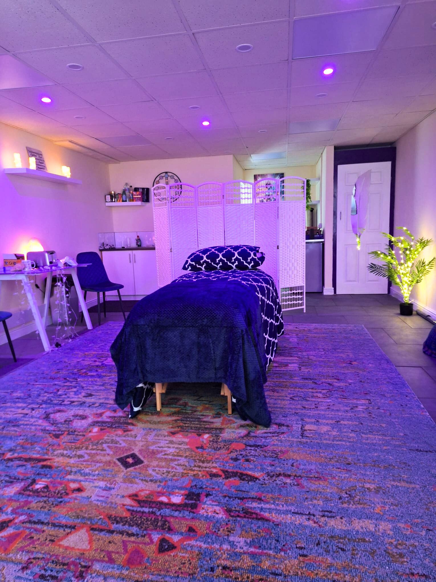 Evening massage lighting — nervous system reset space